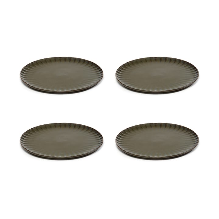 Inku plate L Ø24 cm 4-pack - Green - Serax