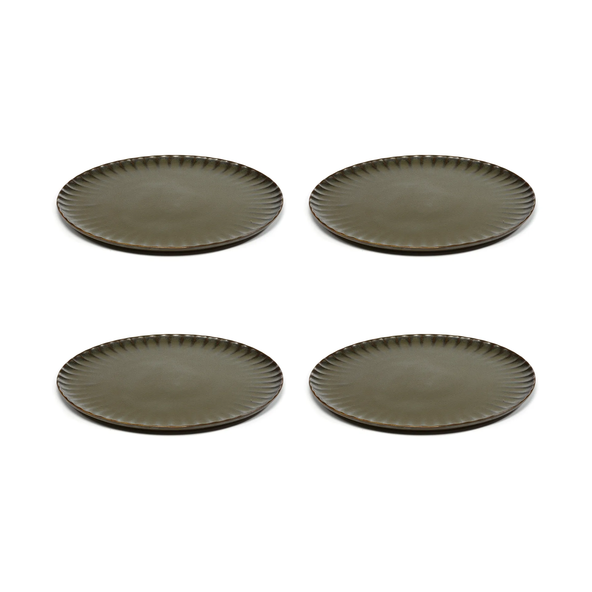 Inku plate XL Ø27 cm 4-pack, Green Serax