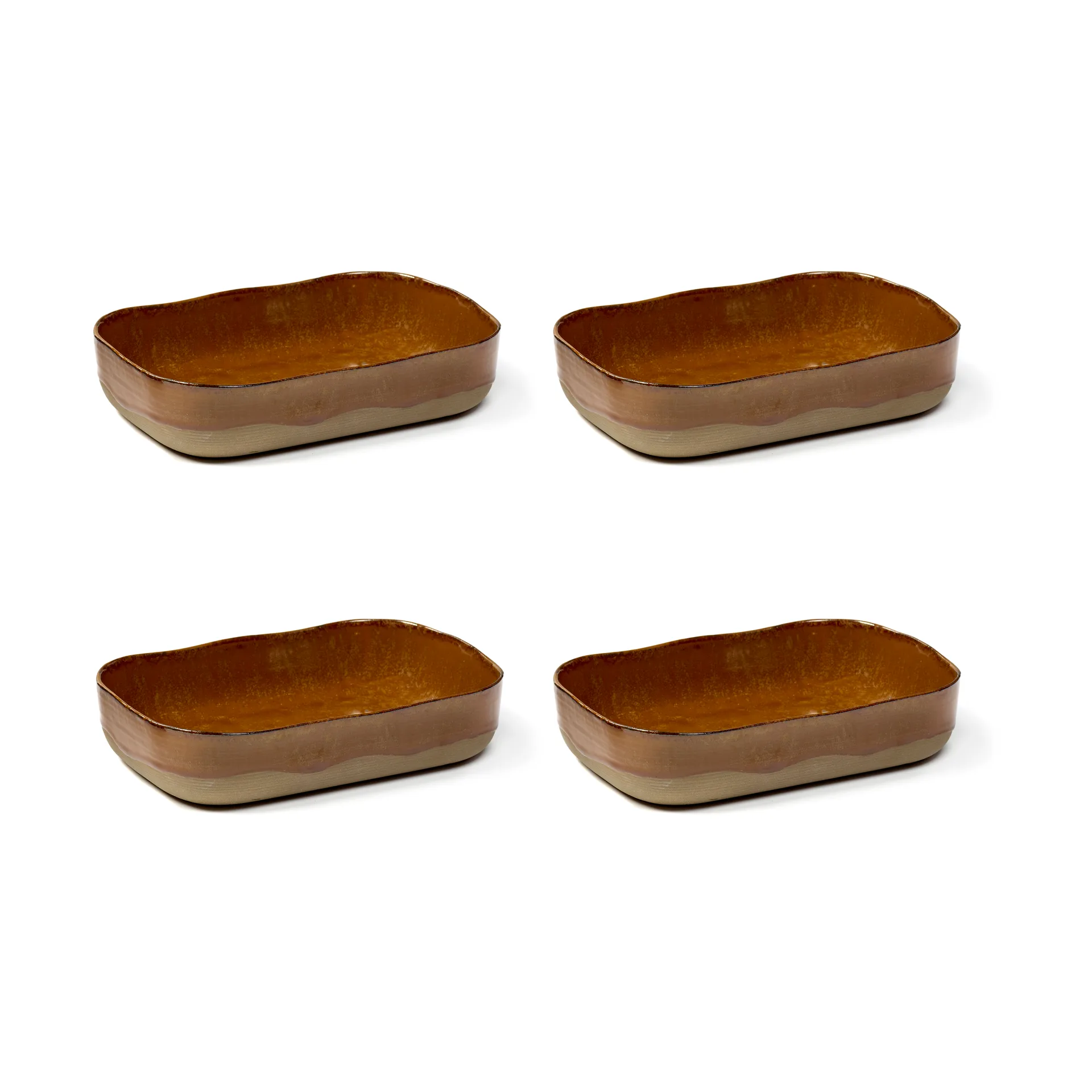 La Nouvelle Table extra deep saucer No5 L 4-pack, Brown Serax