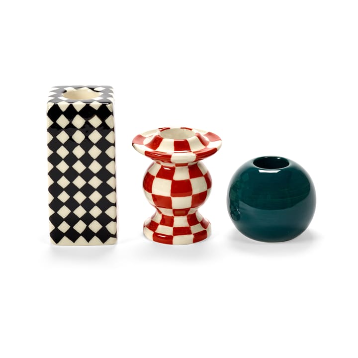 Les Objets Mouleversants N°2 candlestick, Red-white Serax