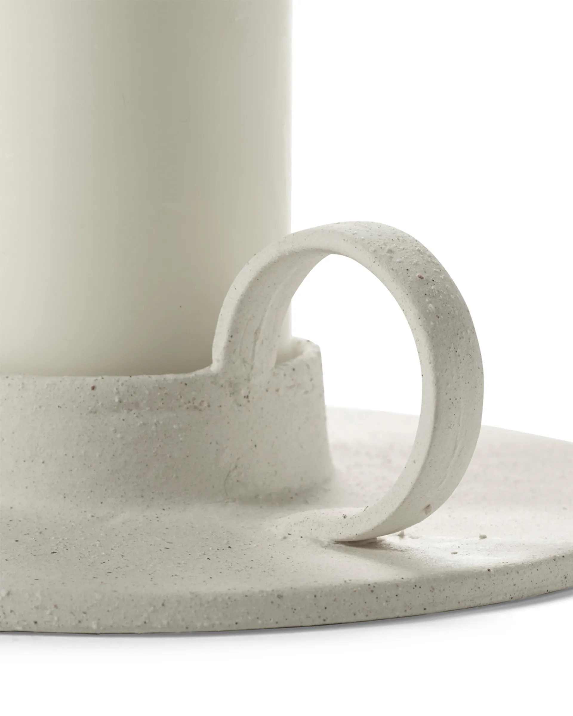 Mira candlestick L, Beige Serax