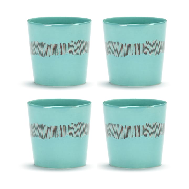 Ottolenghi Feast coffee cup 25 cl 4-pack - Azure stripes-red - Serax