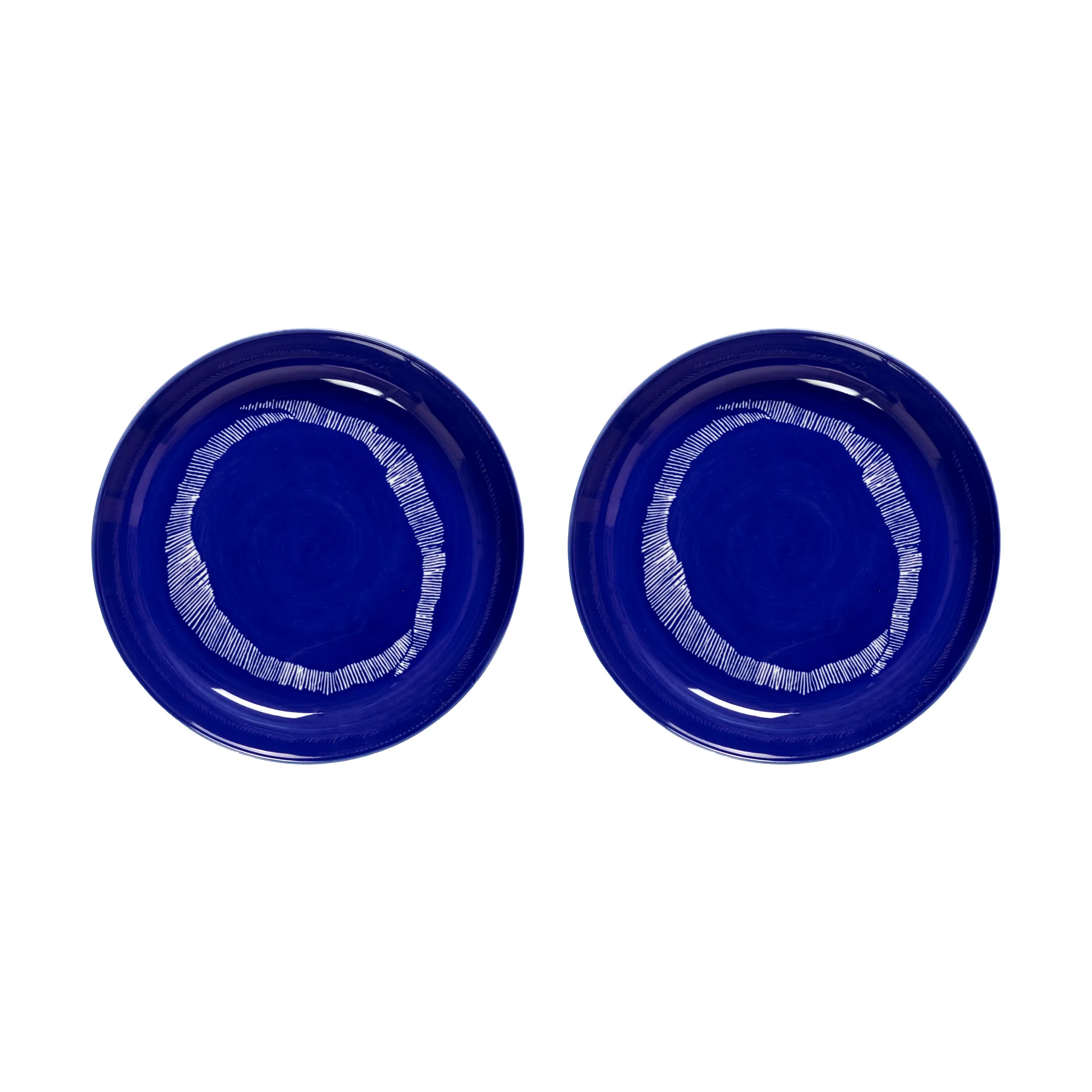 Ottolenghi Feast deep plate Ø22 cm 2-pack, Dark blue stripes-white Serax