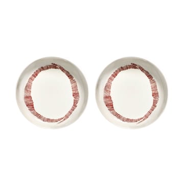 Ottolenghi Feast deep plate Ø22 cm 2-pack - White stripes-red - Serax