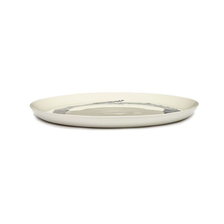Ottolenghi Feast plate L Ø26 cm 2-pack, White stripes-blue Serax