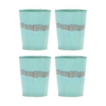 Ottolenghi Feast tea cup 33 cl 4-pack - Azure stripes-red - Serax