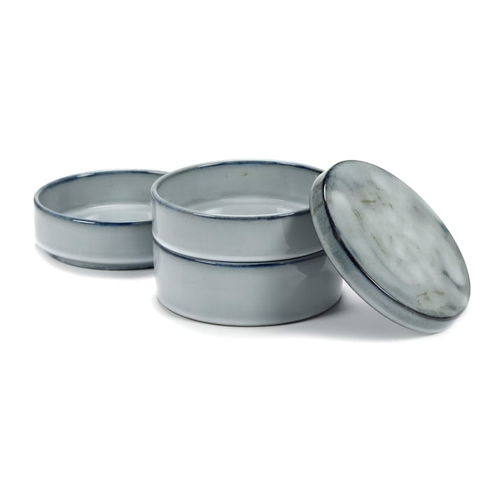 Pure bowls 3 pieces stackable 14 cm, Blue Serax