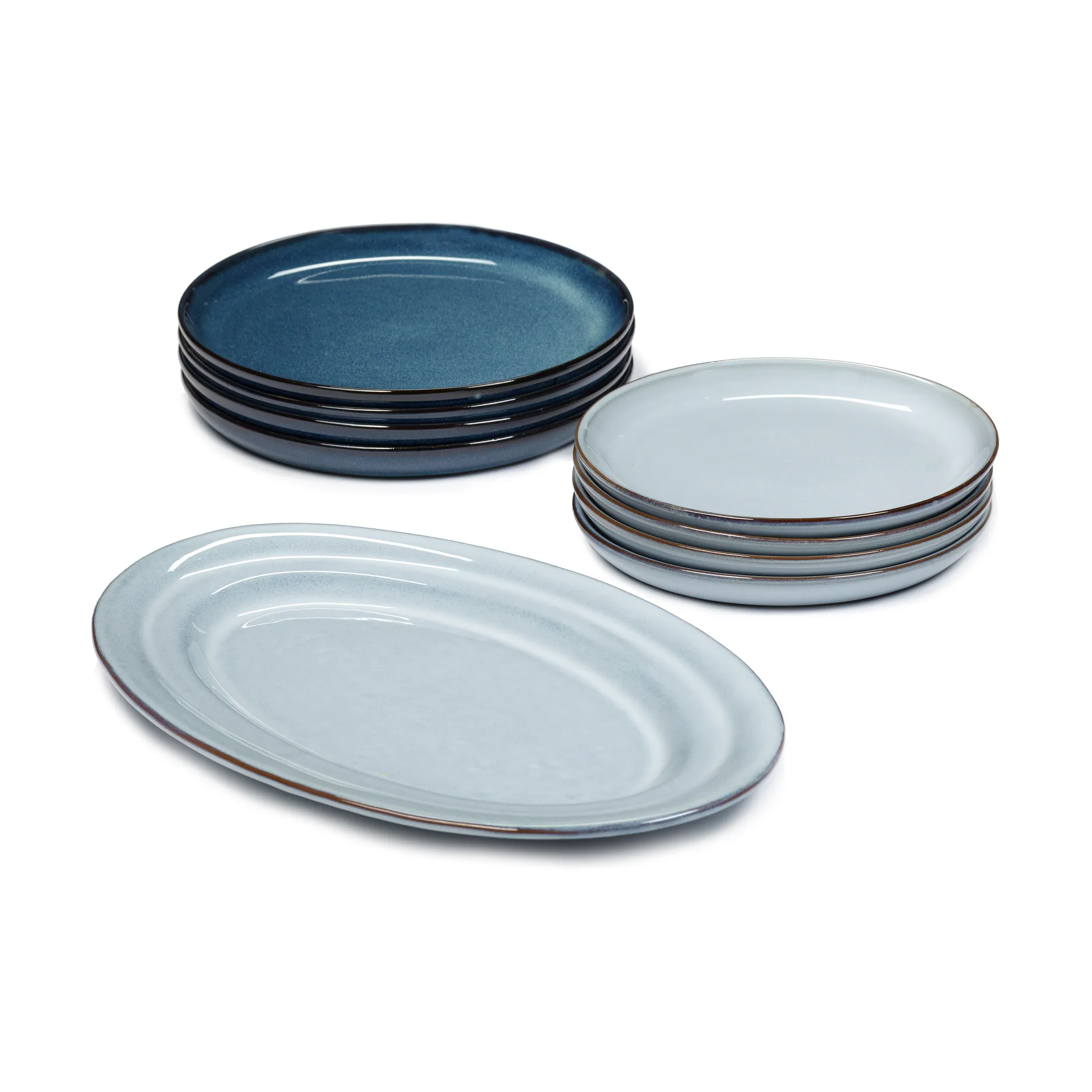 Pure dinner set 9 pieces, Blue Serax