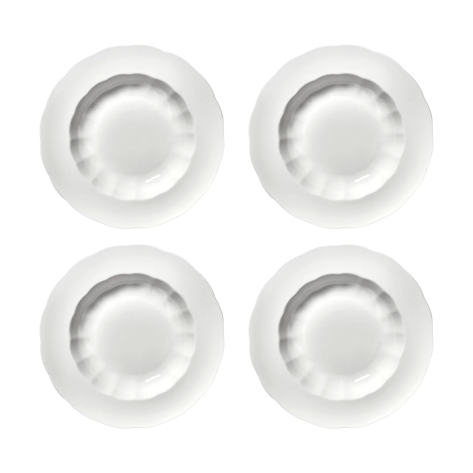 Silhouette deep plate L Ø27 cm 4-pack, White Serax
