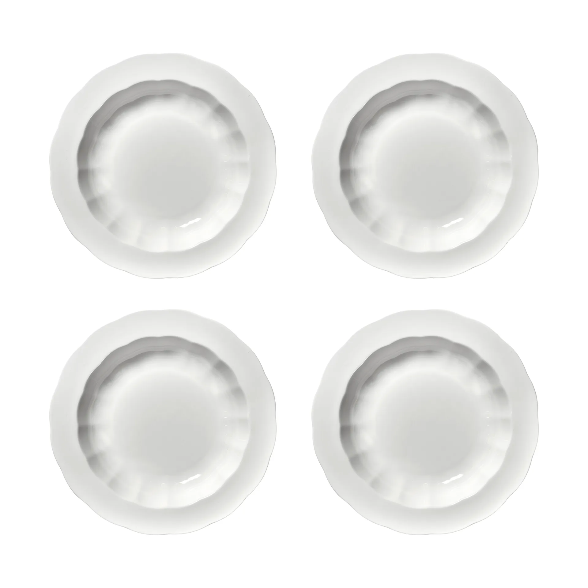 Silhouette deep plate M Ø23.7 cm 4-pack, White Serax