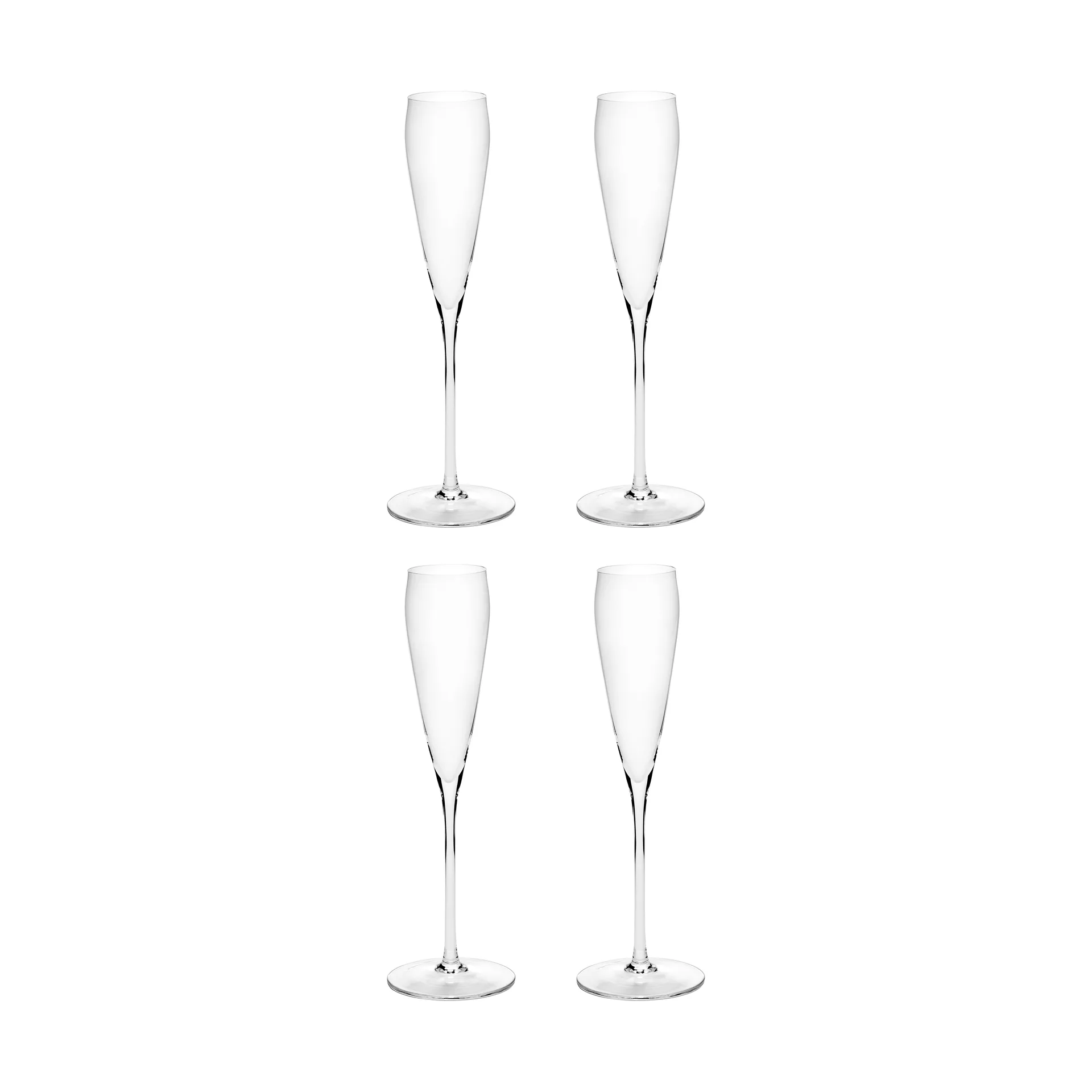Silhouette flute champagne glass 15 cl 4-pack, Clear Serax