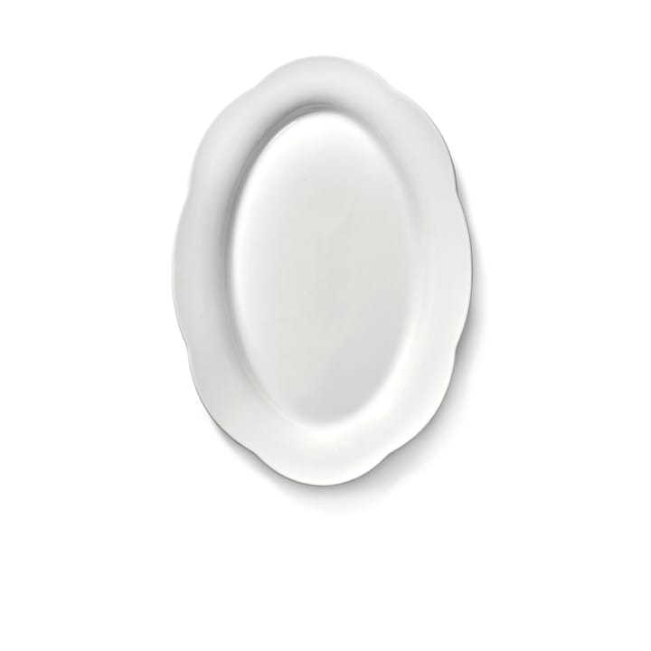 Silhouette oval deep plate L 21x30 cm, White Serax