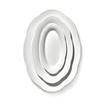 Silhouette oval deep plate L 21x30 cm - White - Serax