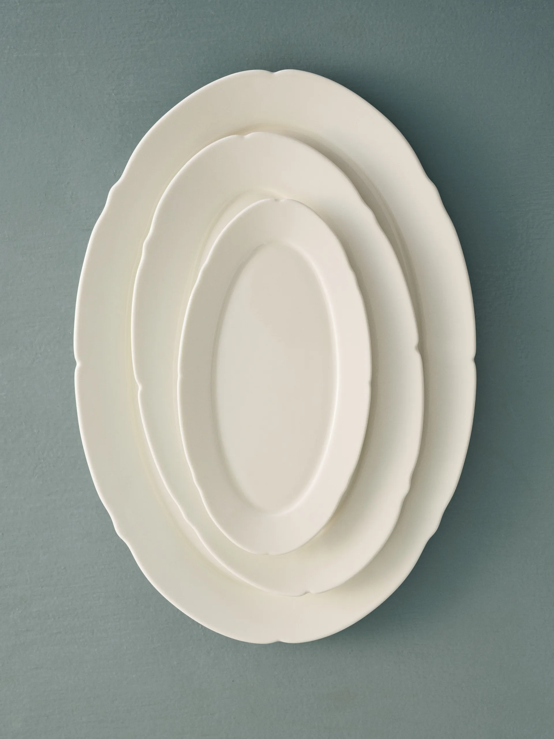 Silhouette oval plate L 21x30 cm 4-pack, White Serax