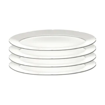 Silhouette oval plate M 15x24.5 cm 4-pack - White - Serax