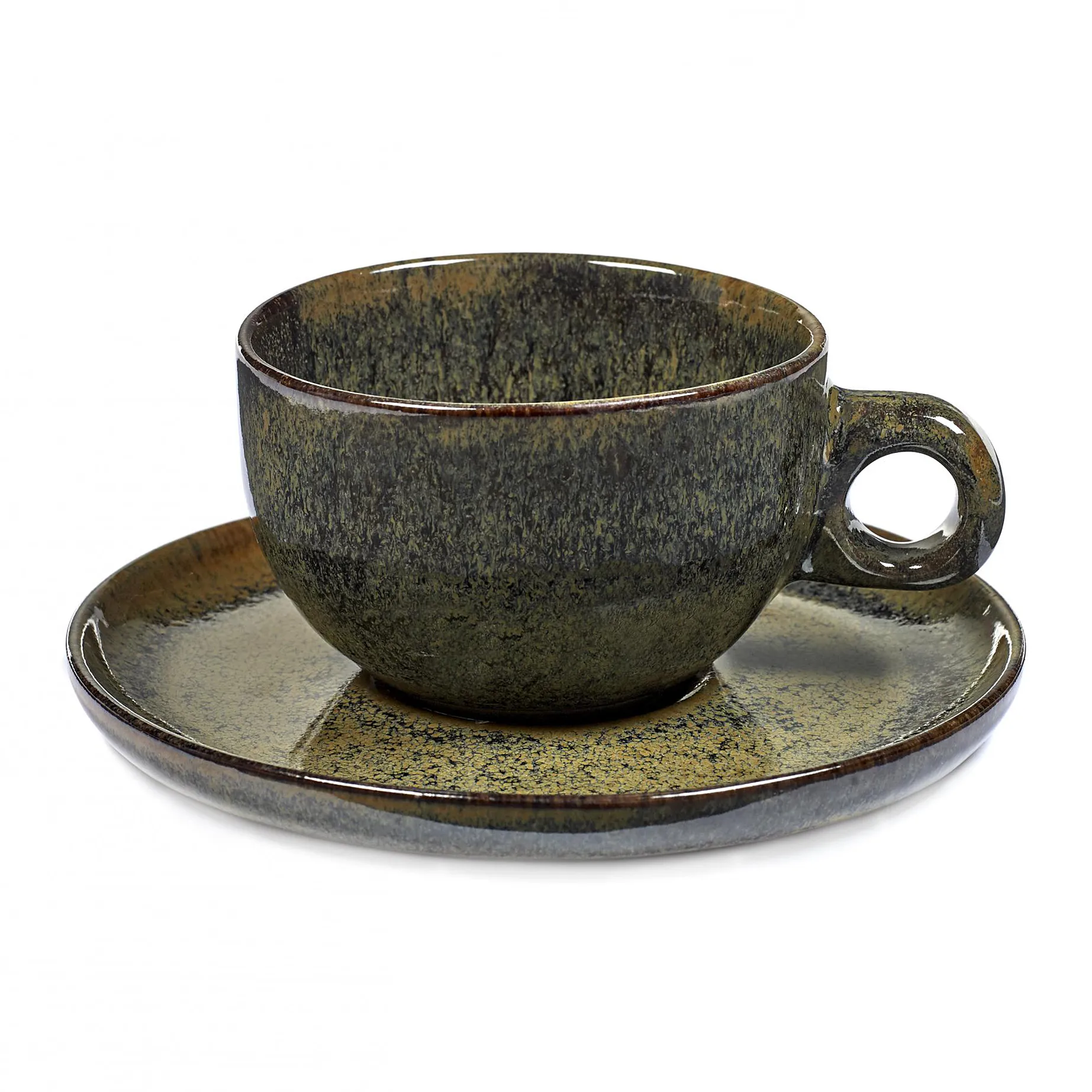 Surface cappuccino cup with saucer 23 cl, indi grey Serax