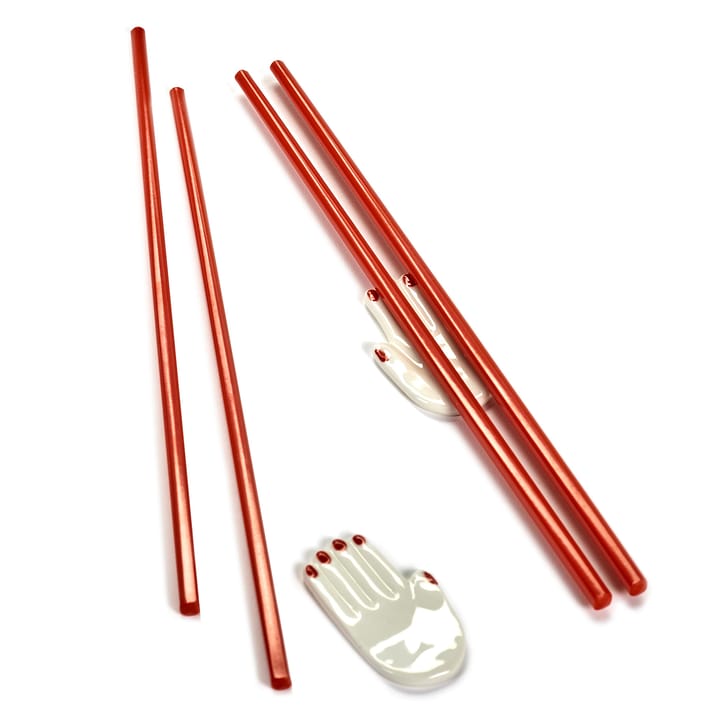 Table Nomade chop sticks with holder 6 pieces, red Serax