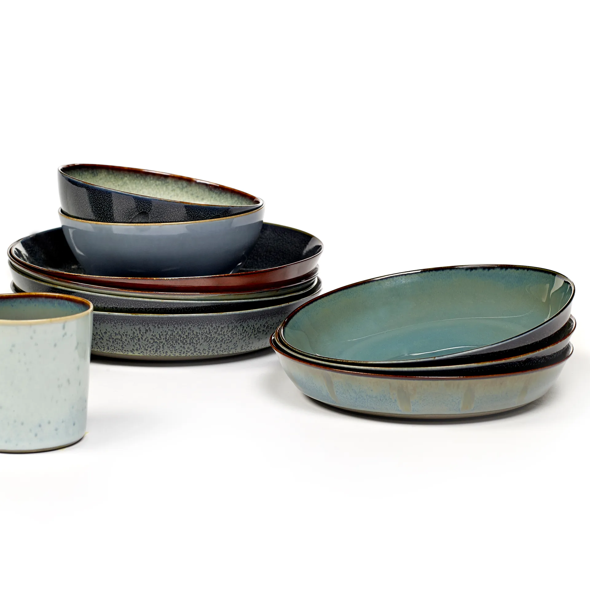 Terres de Rêves plate 21 cm, misty grey-dark blue Serax