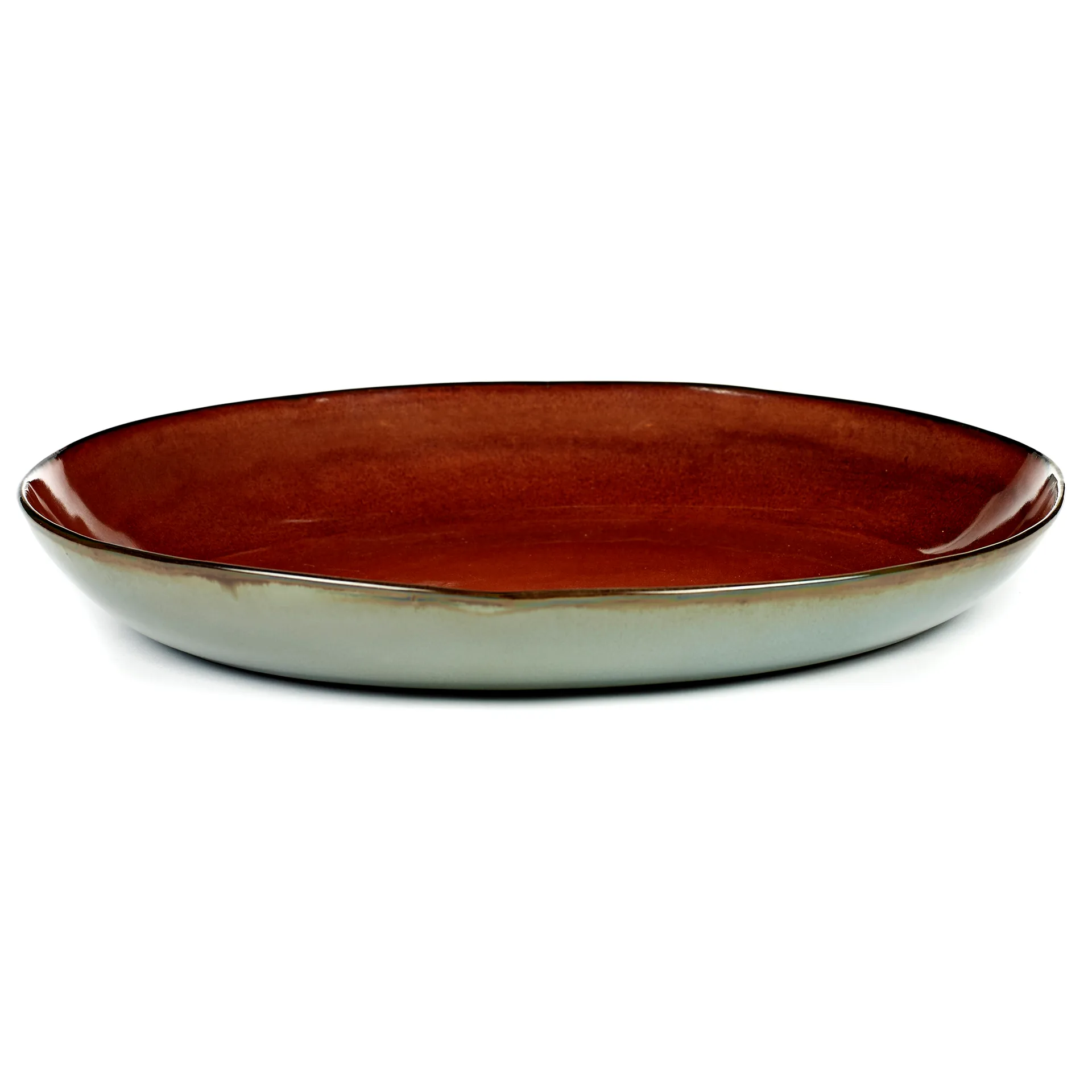 Terres de Rêves serving saucer 35.5 cm, rust-smokey blue Serax