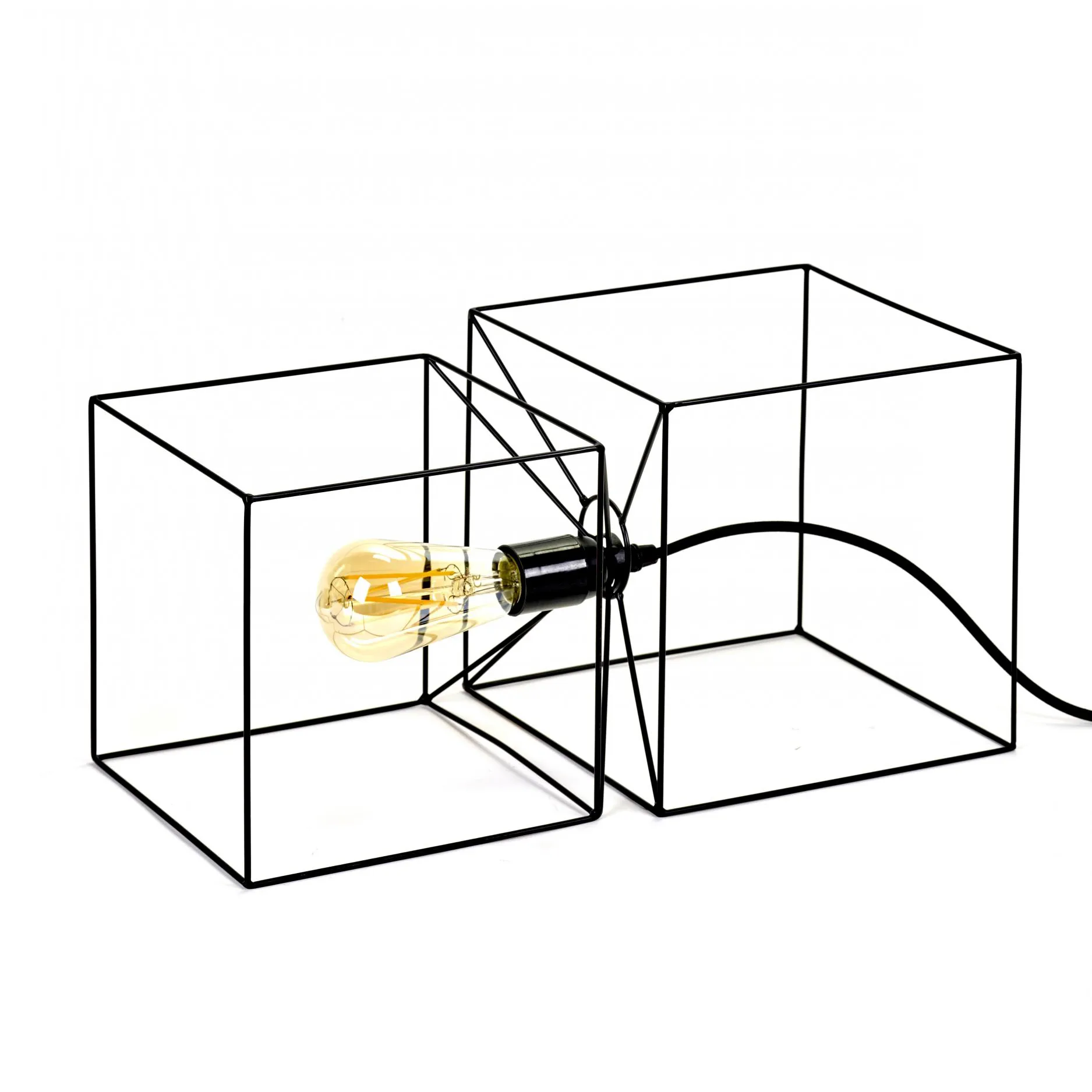 Trompe l'oeil table lamp, black Serax