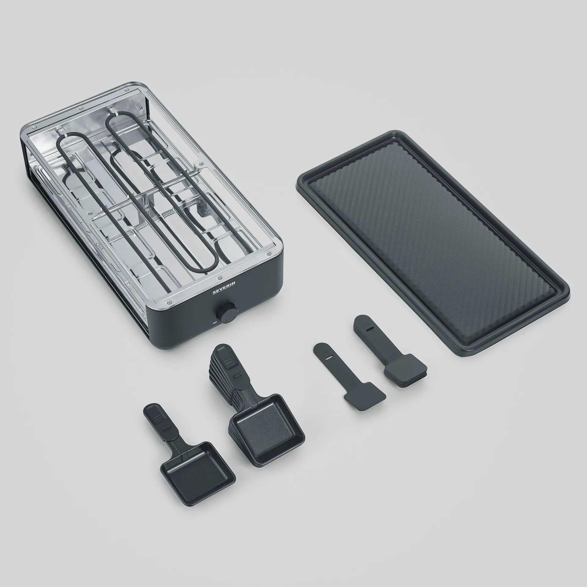 Black Line Raclette grill plate RG 2365, 16 pieces Severin