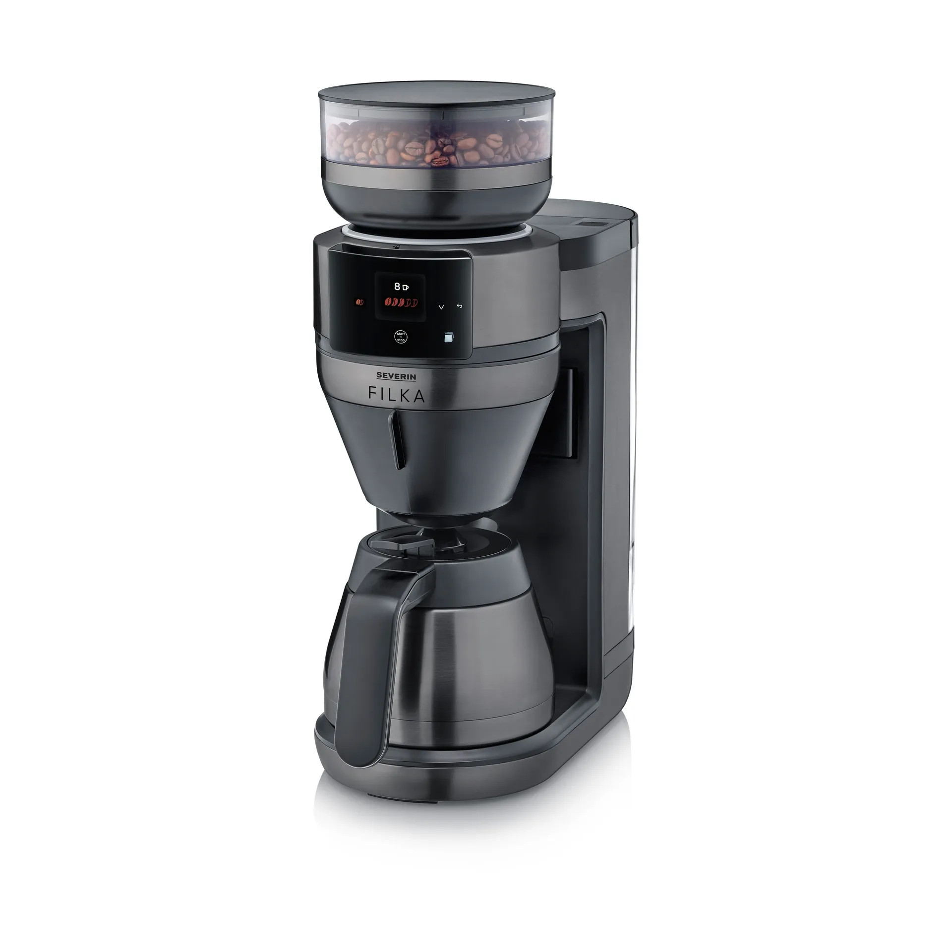 FILKA 2.0 KA 4854 fully automatic coffee maker, Dark Inox, thermos Severin