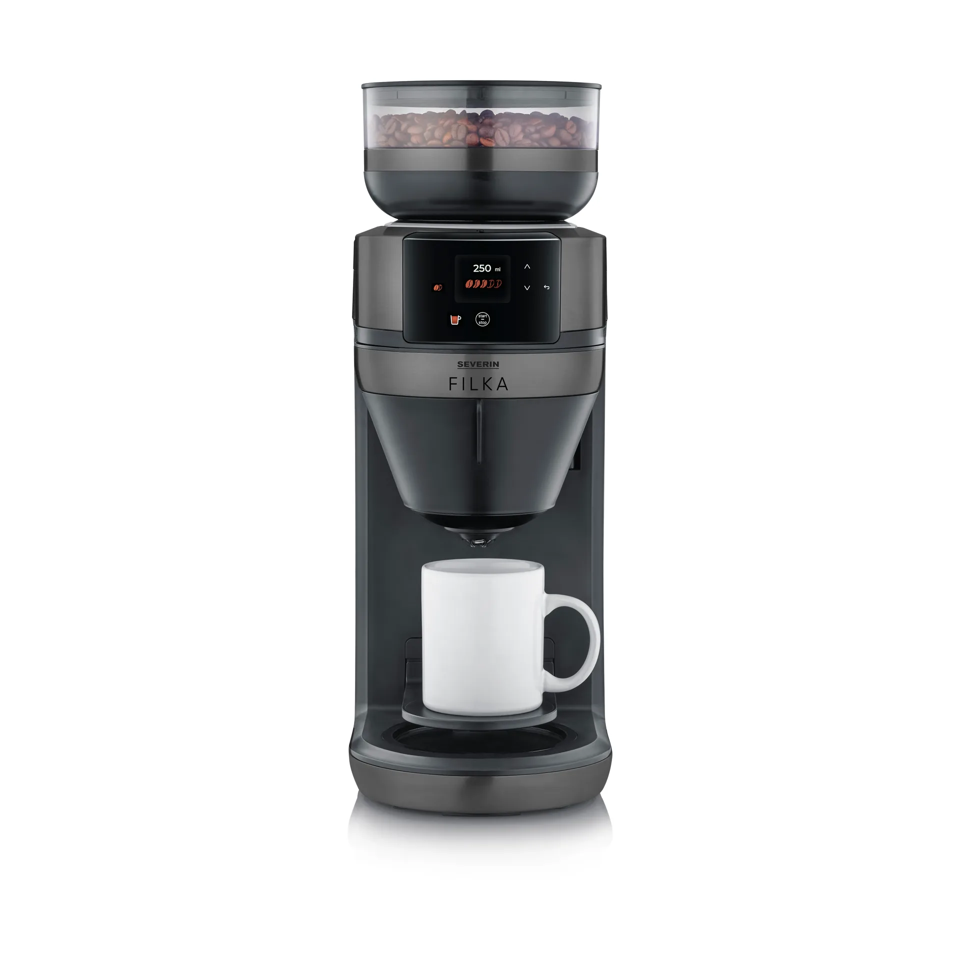 FILKA 2.0 KA 4854 fully automatic coffee maker, Dark Inox, thermos Severin