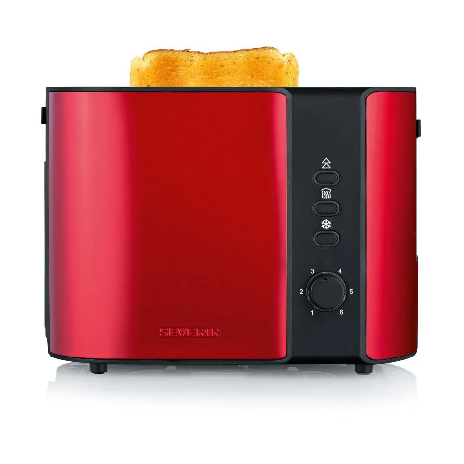 Severin AT 2217 toaster 2 slices, Black-red metallic Severin
