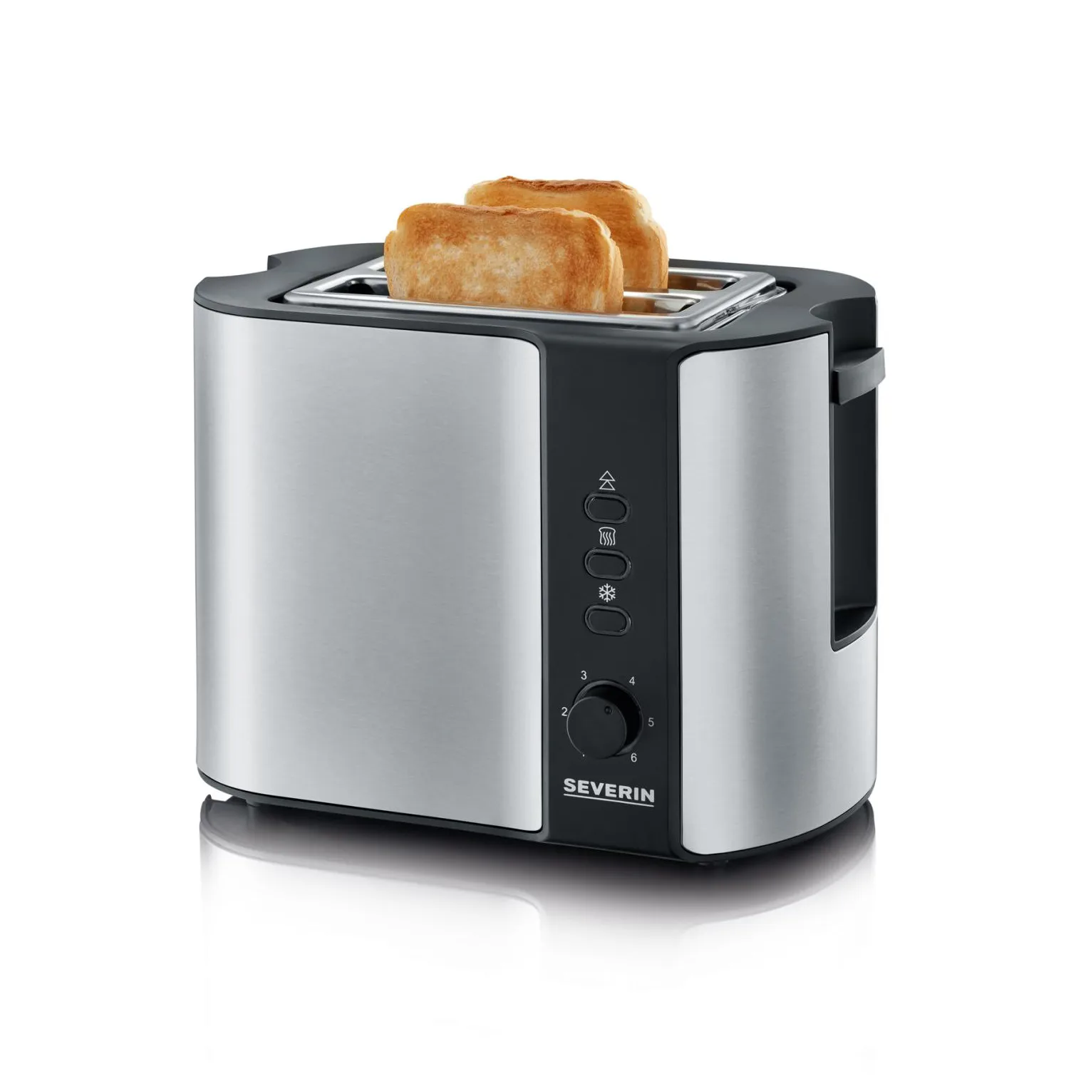 Severin AT 2589 Toaster 2 Slices, Brushed steel-black Severin