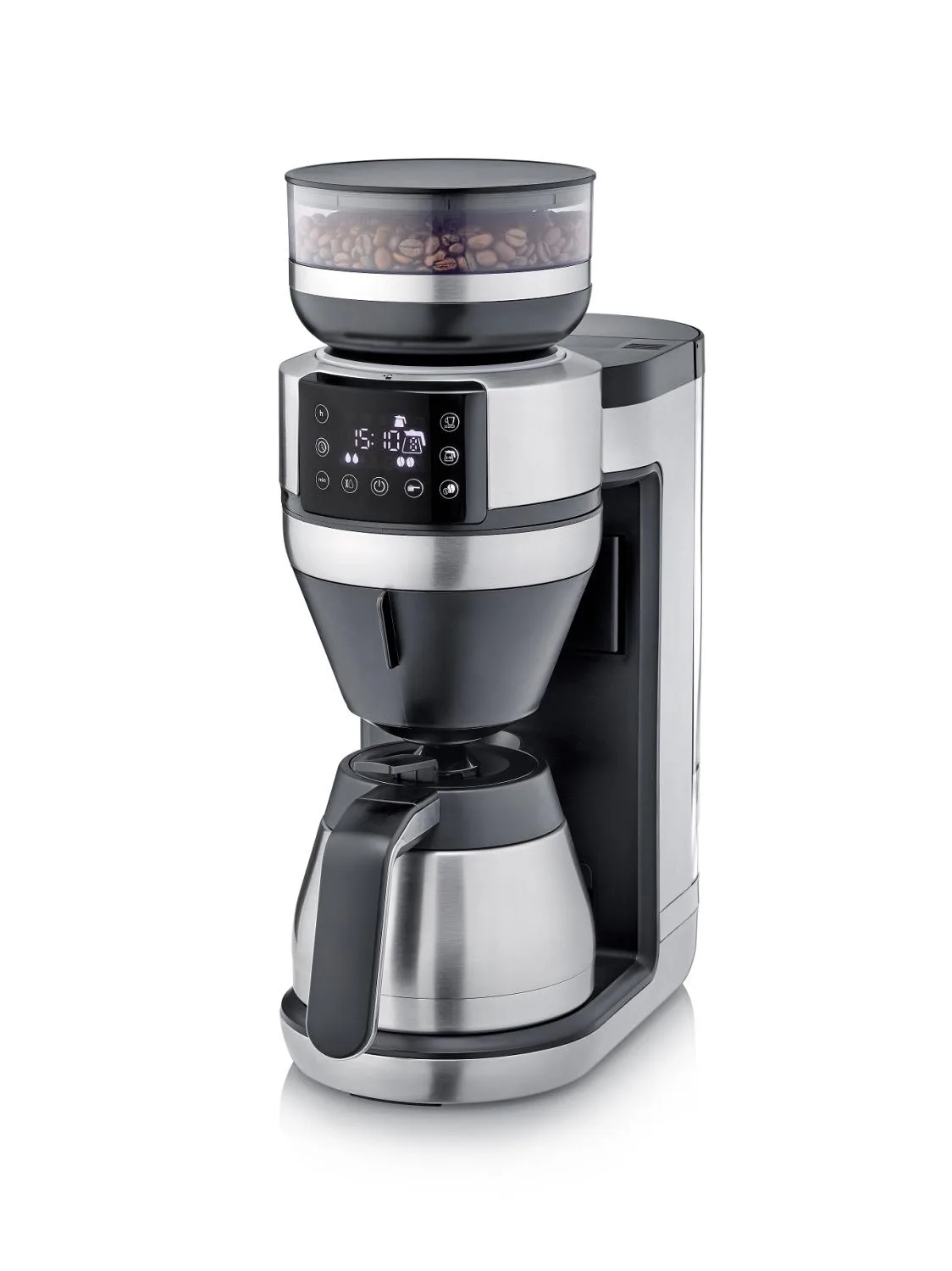 Severin KA 4851 FILKA fully automatic coffee maker, Brushed steel-black Severin