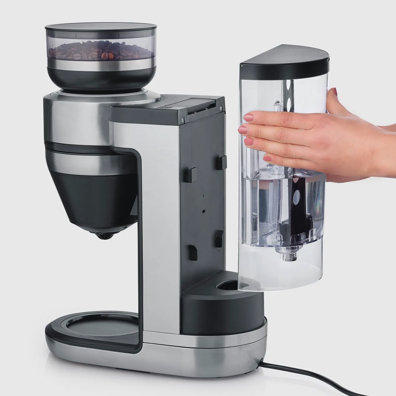 Severin KA 4851 FILKA fully automatic coffee maker, Brushed steel-black Severin