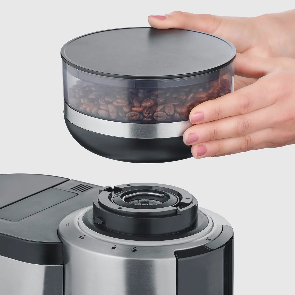 Severin KA 4851 FILKA fully automatic coffee maker, Brushed steel-black Severin