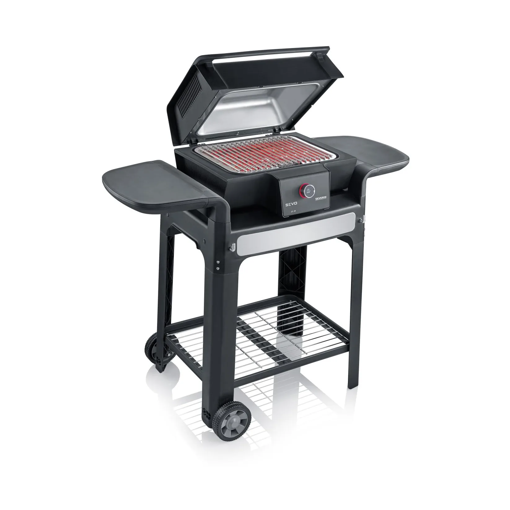 Severin PG 8107 Sevo Electric Grill with Grill Cart, Black Severin
