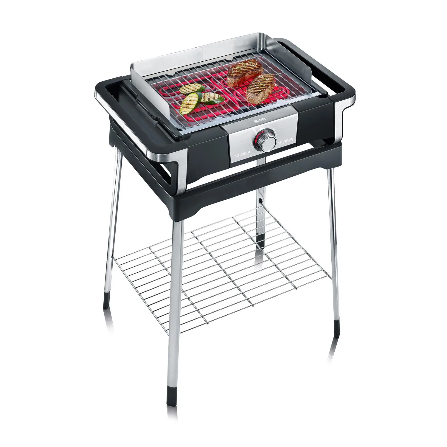 Severin PG 8117 Senoa Boost electric grill with stand, Black Severin