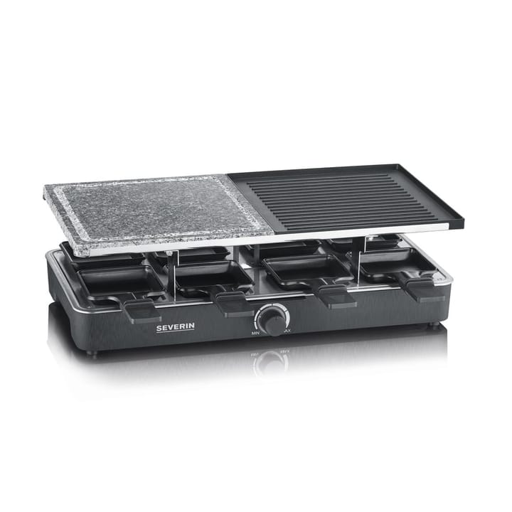 Severin RG 2376 Raclette Combo Grill/Stone 8 Pans, Black Severin