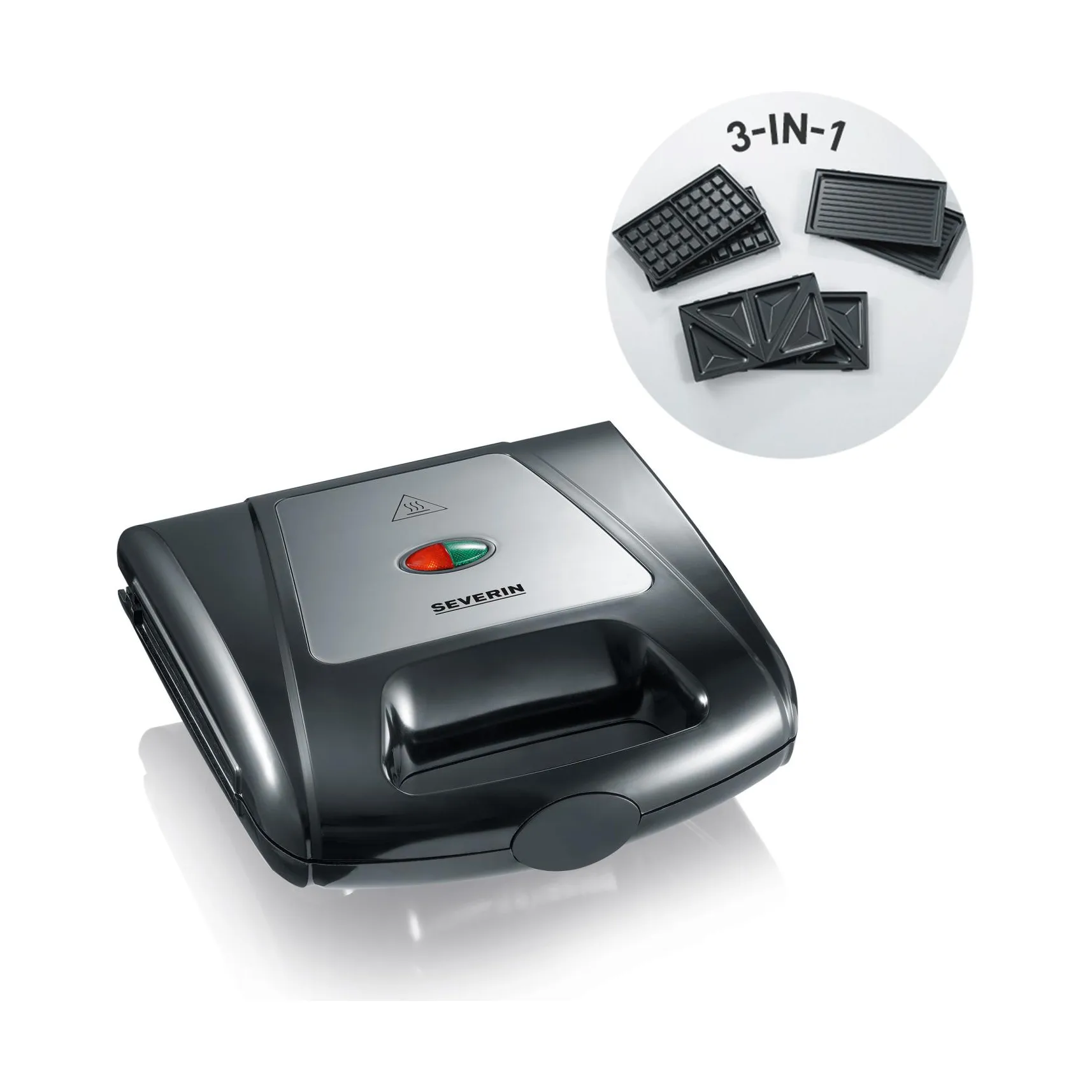 Severin SA 2968 Sandwich Grill Multi 3 in 1, Black Severin