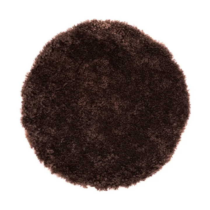 Jill padded chair cushion - Dark brown (brown), Ø36 cm - Shepherd of Sweden
