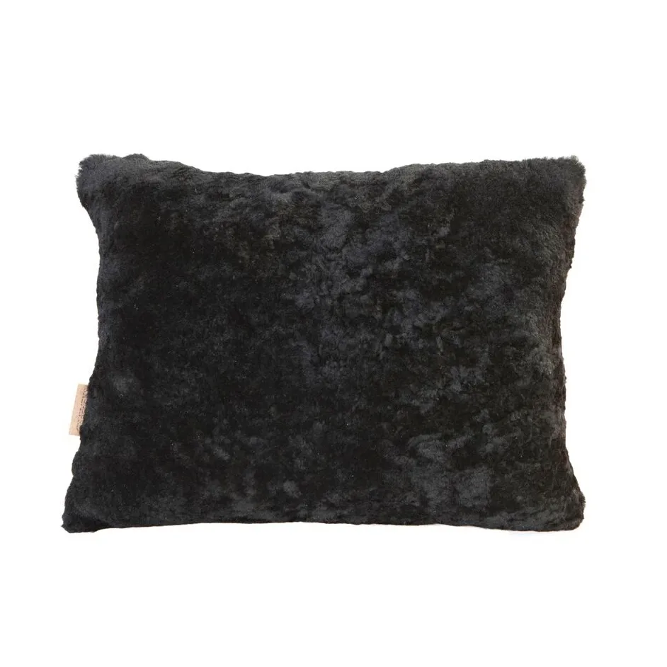 Shepherd Lina sheep skin cushion 40 x 30 cm, black Shepherd of Sweden