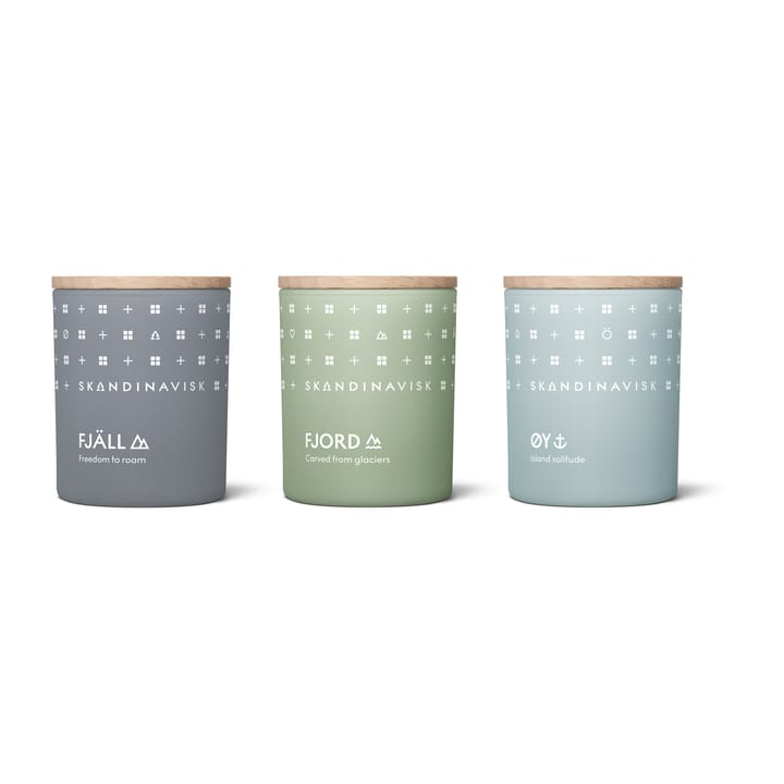 Explore scented candle gift set mini, 3 pieces Skandinavisk