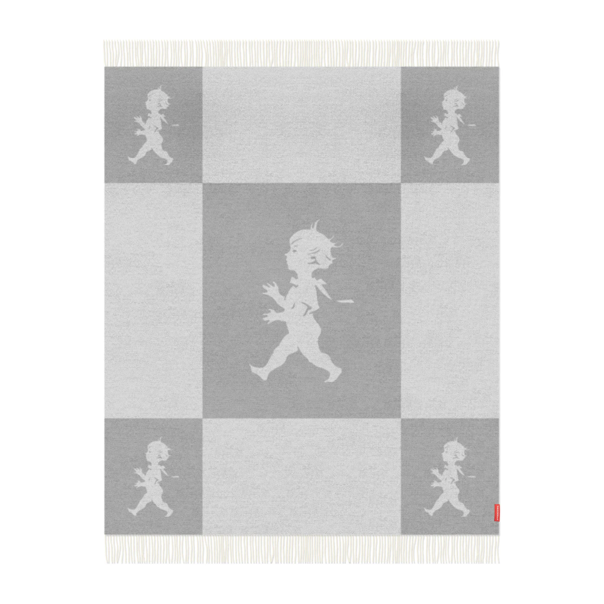 Solstickan blanket merino wool 130x170 cm, Light-grey Solstickan Design