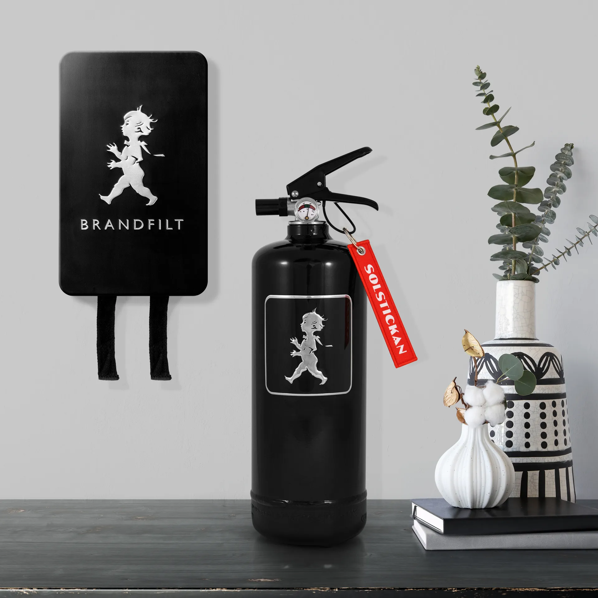 Solstickan fire extinguisher 2 kg, Black-silver Solstickan Design