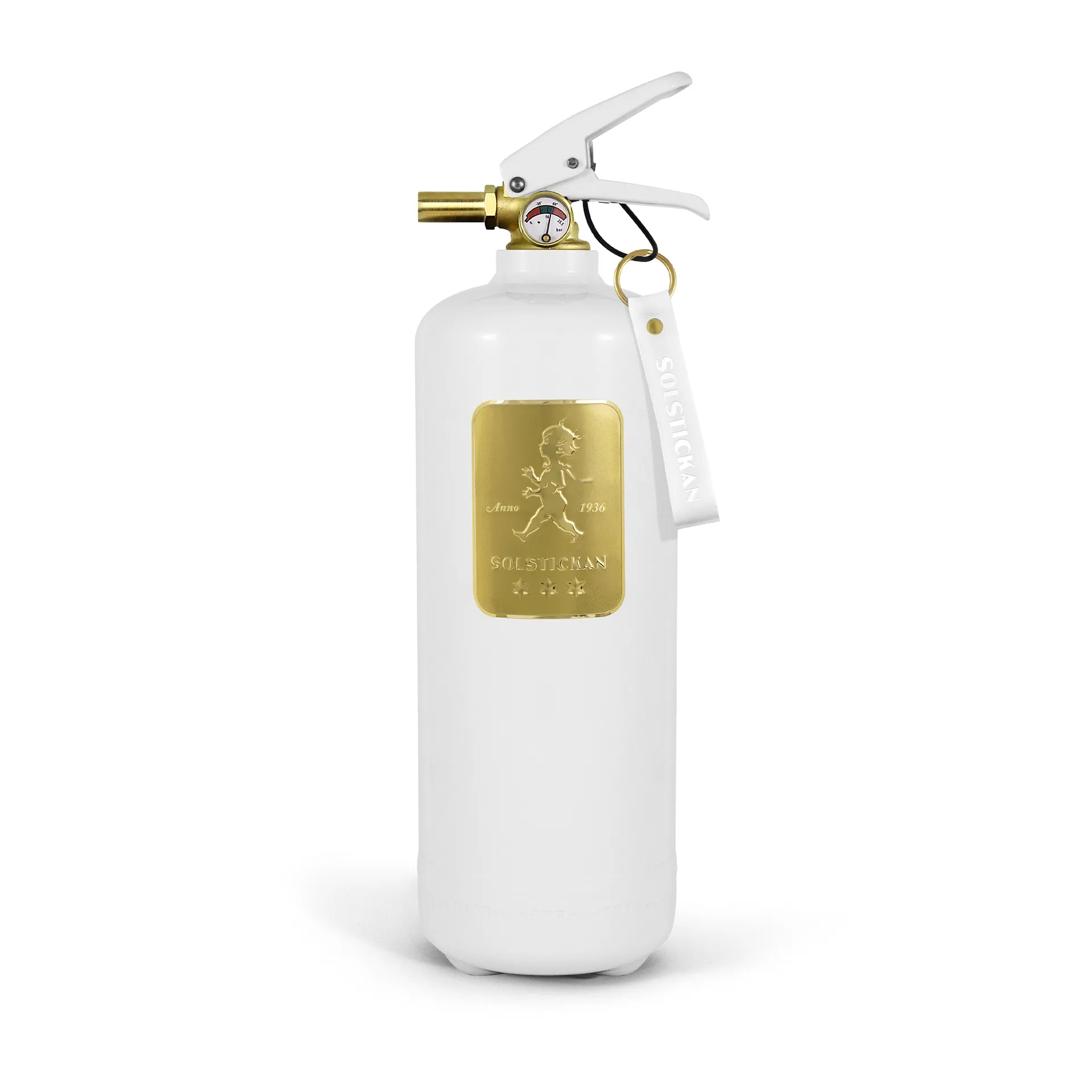 Solstickan fire extinguisher 2 kg, White-gold Solstickan Design