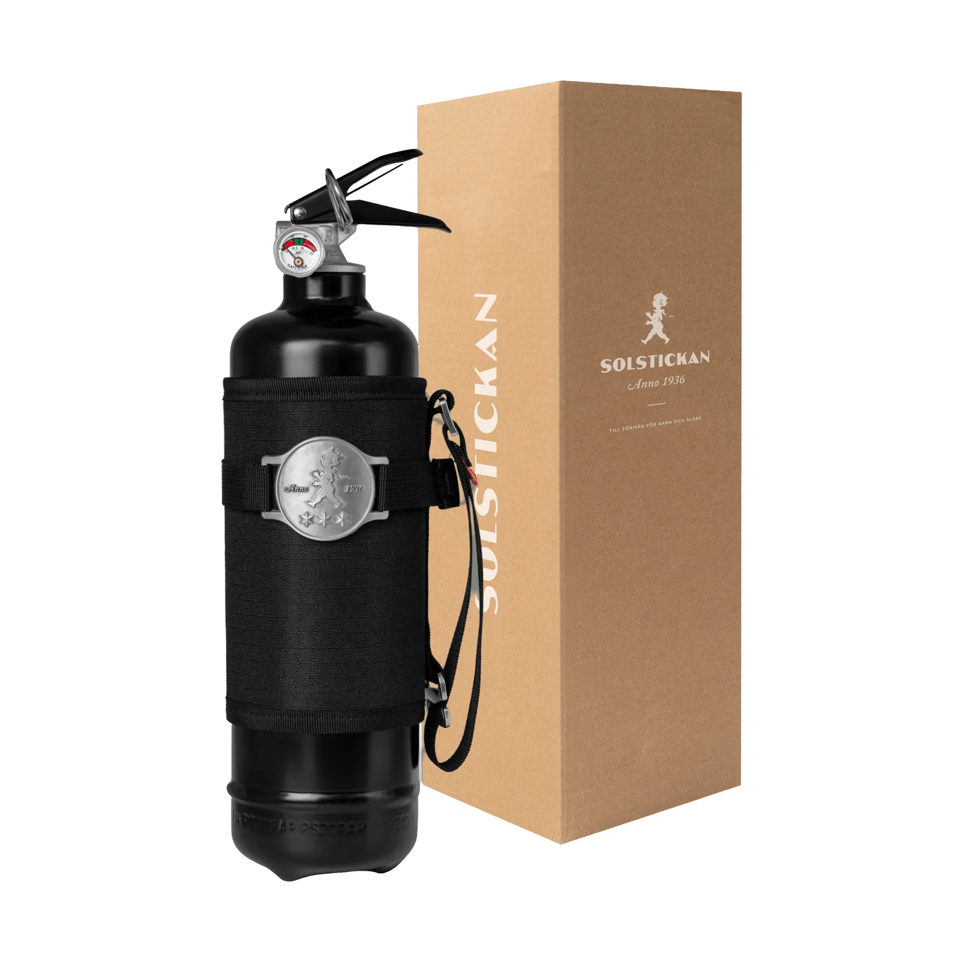 Solstickan fire extinguisher 6 kg, Outdoor edition, Black Solstickan Design