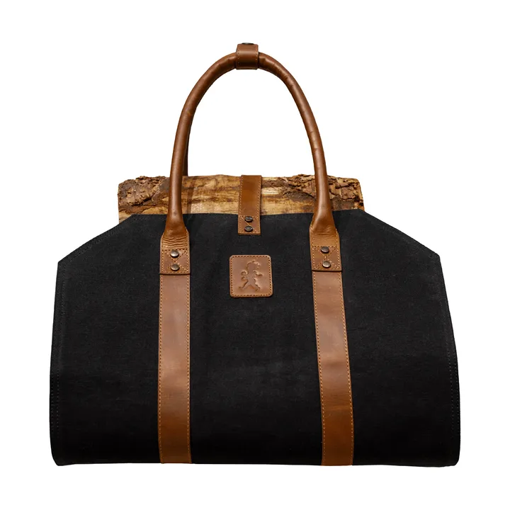 Solstickan firewood basket canvas - Black - Solstickan Design
