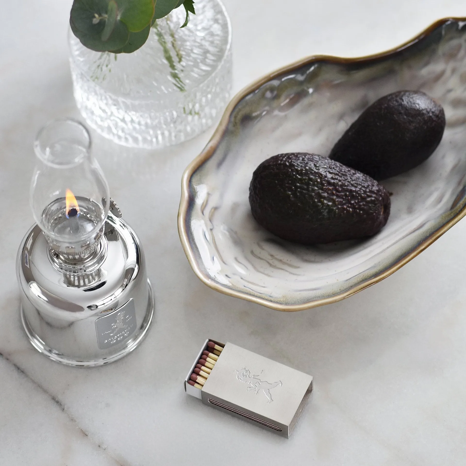 Solstickan matchbox holder, Silver, small 3.5x5.6x1.8 cm Solstickan Design