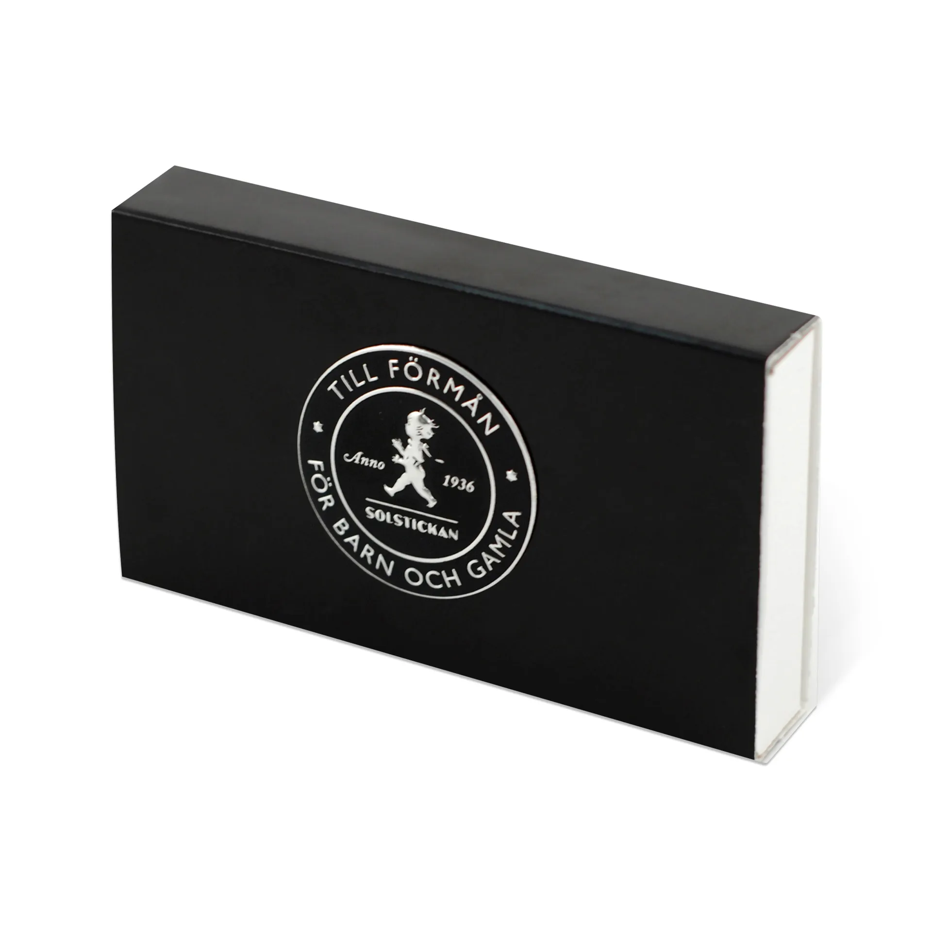 Solstickan matchstick box 30 pack, Black Solstickan Design
