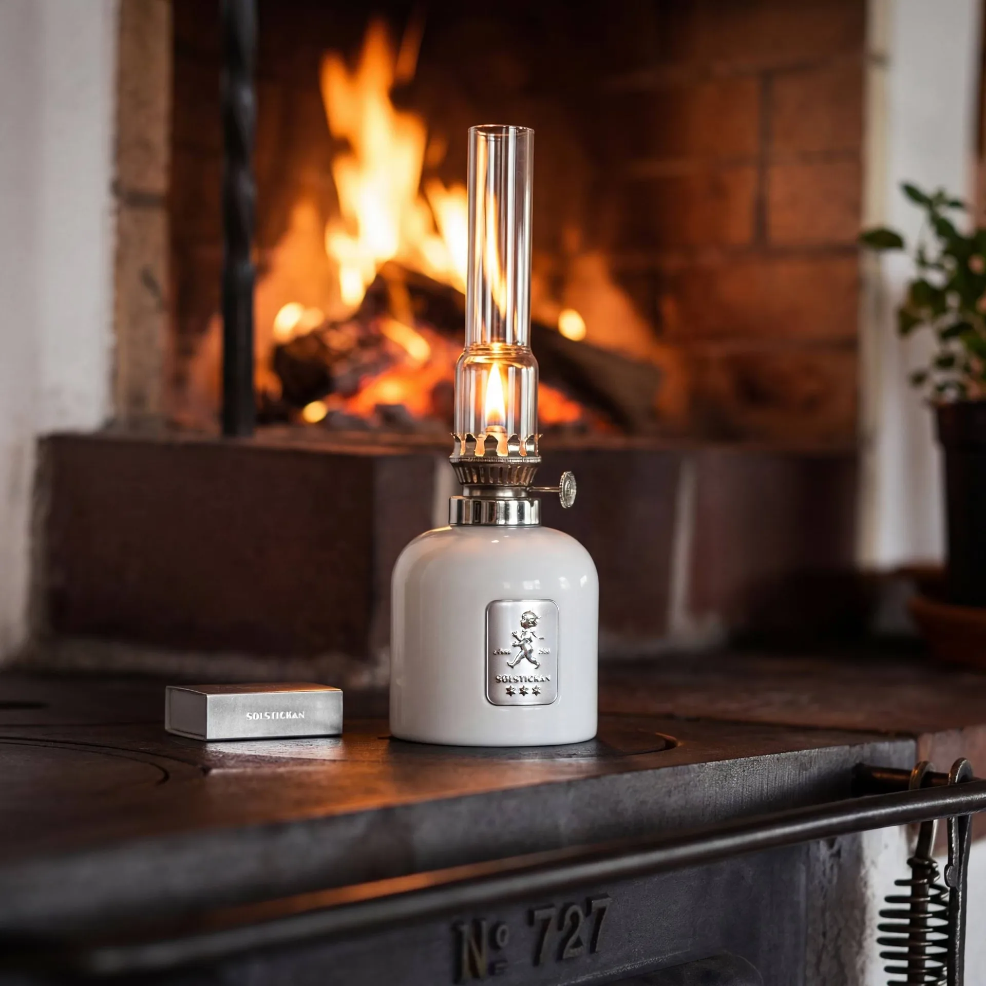 Solstickan paraffin lamp, White, Ø8x24 cm Solstickan Design