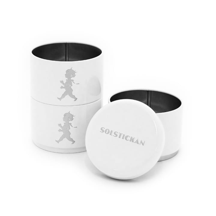 Solstickan storage jar three pieces 8.5 cm, White Solstickan Design
