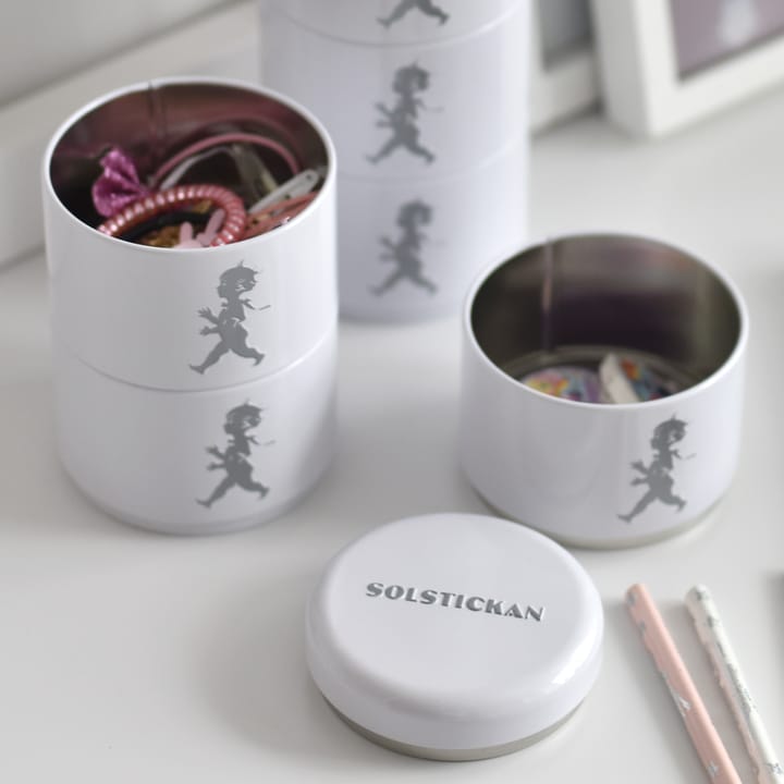 Solstickan storage jar three pieces 8.5 cm, White Solstickan Design