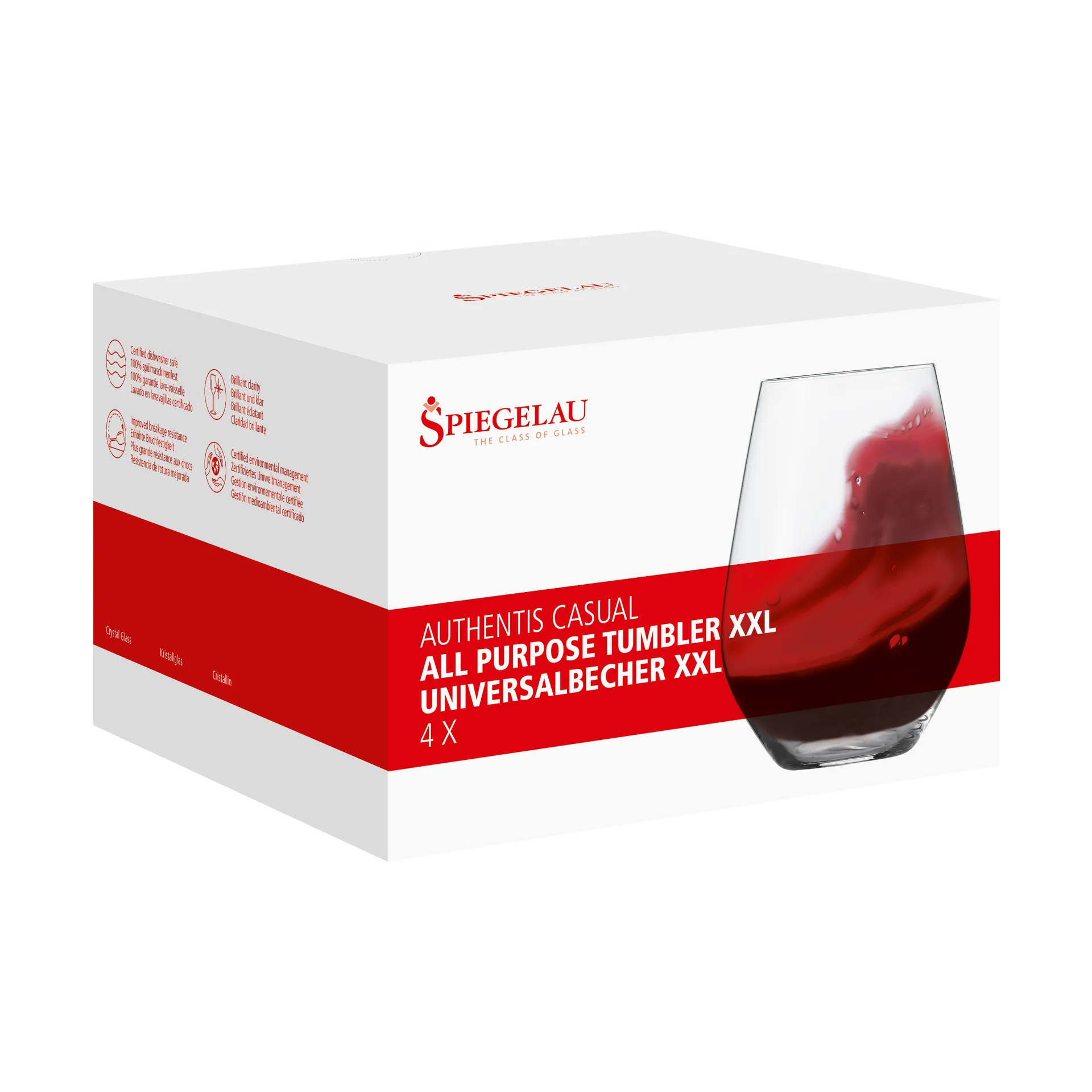 Authentis Casual tumbler XL 63 cl 4-pack, Clear Spiegelau